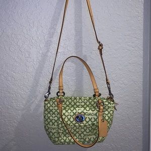 Green Coach purse/crossbody satchel